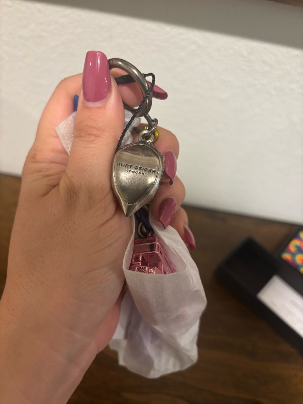 Kurt Geiger Multicolor Enamel and Metal Charm Bag Charm/Keychain - Picture 6 of 6